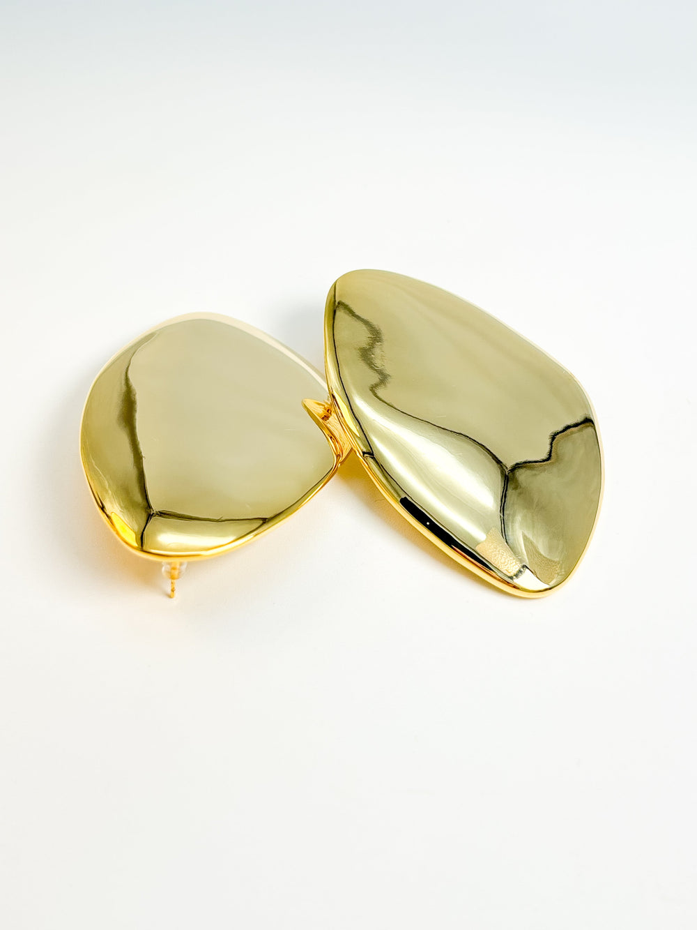 Vintage Couture Gold Oval Oversized Earrings