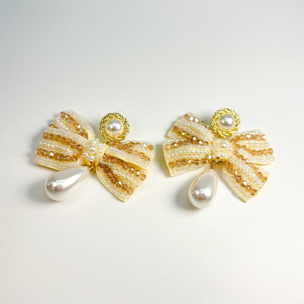 
                      
                        Vintage Couture Pearl Bow Earrings
                      
                    