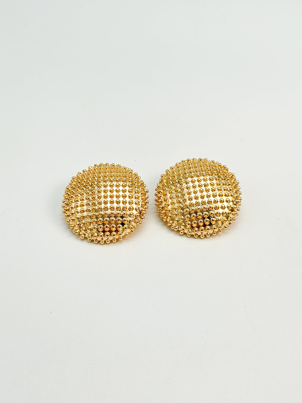 Vintage Couture Dotted Button Stud Earrings