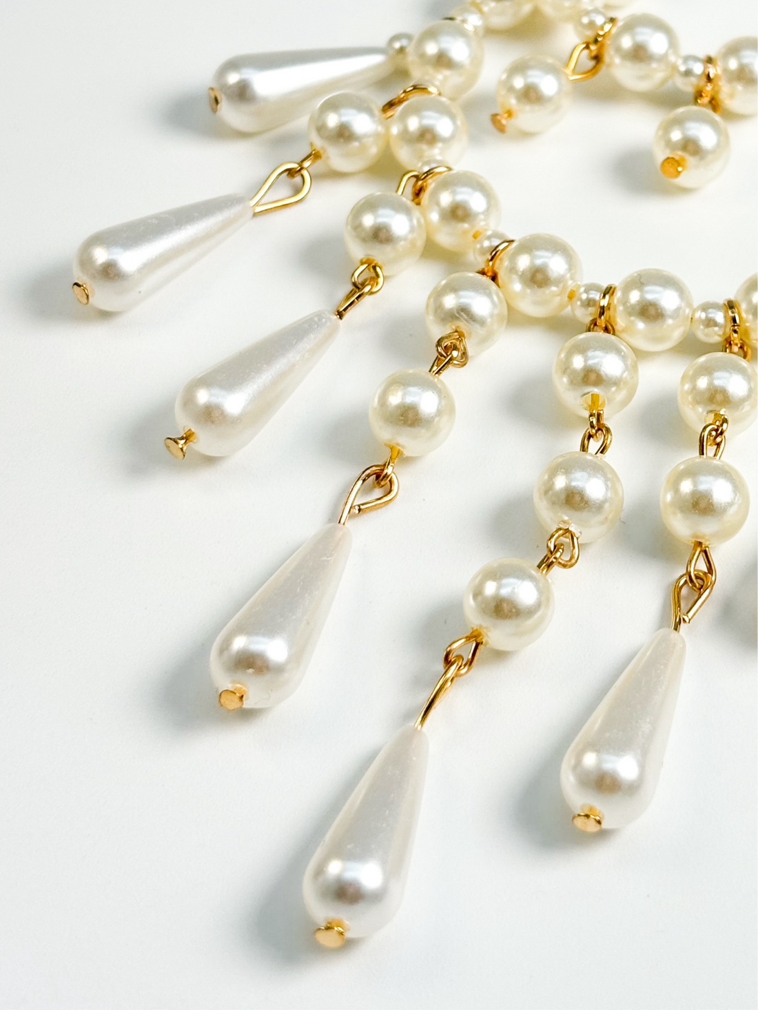 Vintage Couture Pearl Chandelier Earrings