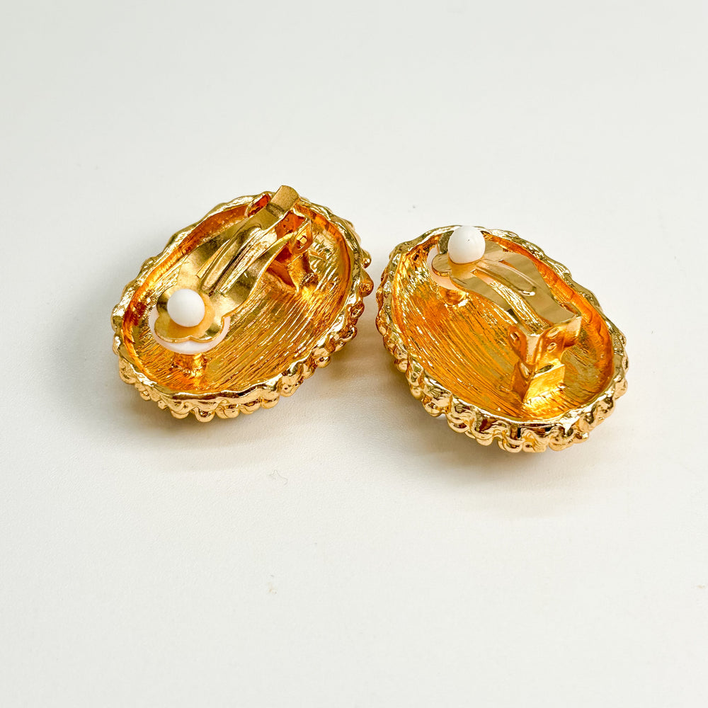 
                      
                        Gold & Pearl Cluster Clipon Stud Earrings
                      
                    