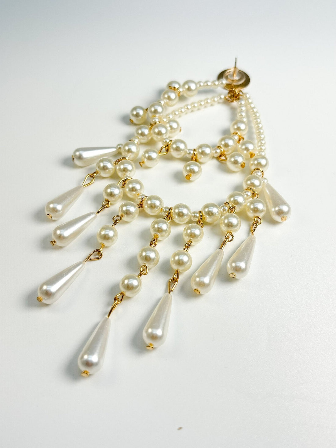 Vintage Couture Pearl Chandelier Earrings