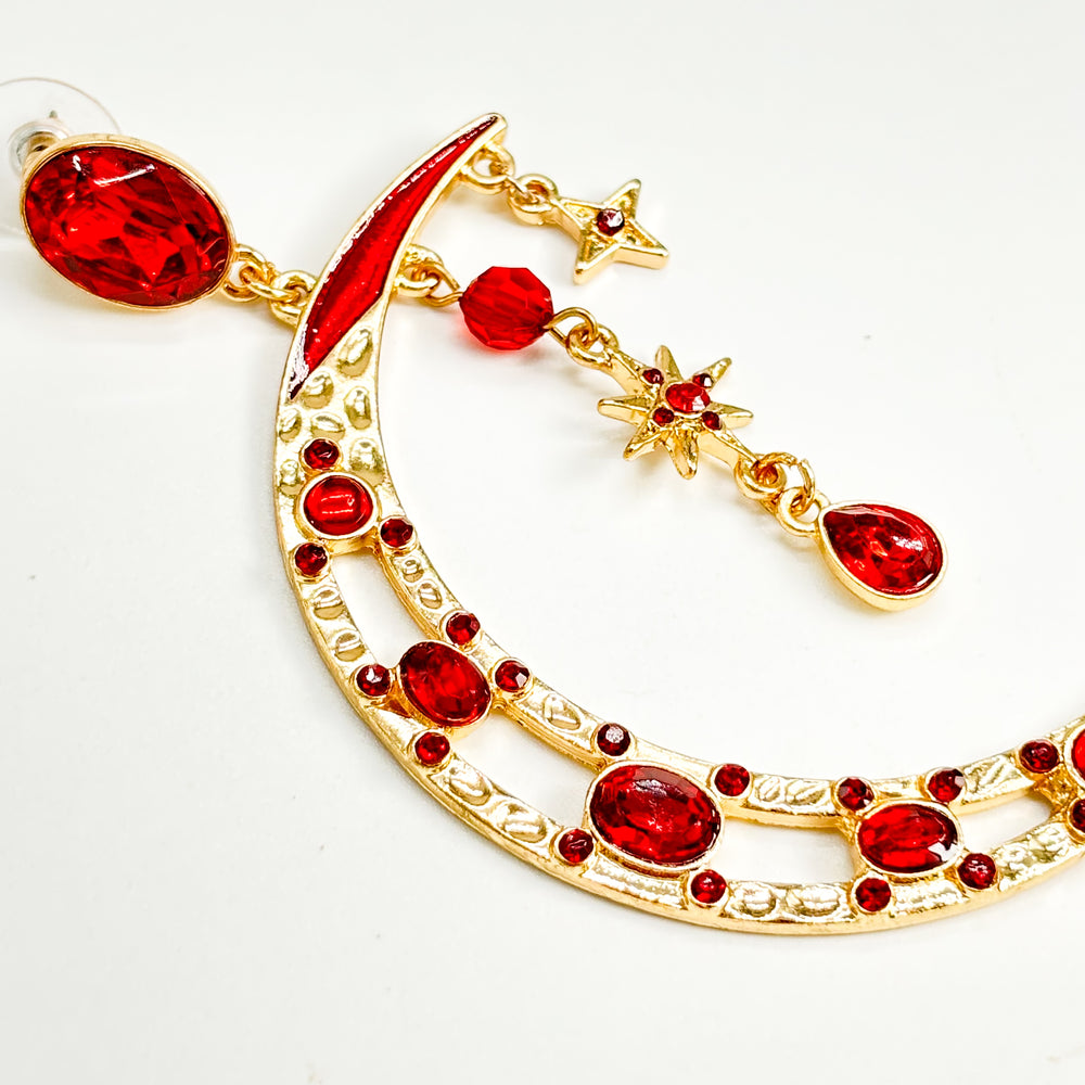 
                      
                        Vintage Red Moon Statement Earrings
                      
                    