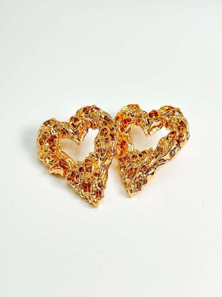 Vintage Couture Heart Stud Earrings