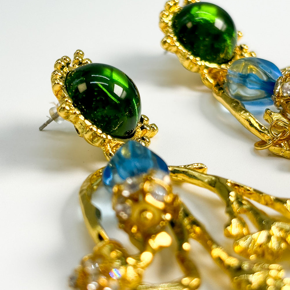 
                      
                        Haute Couture Green & Blue Statement Earrings
                      
                    