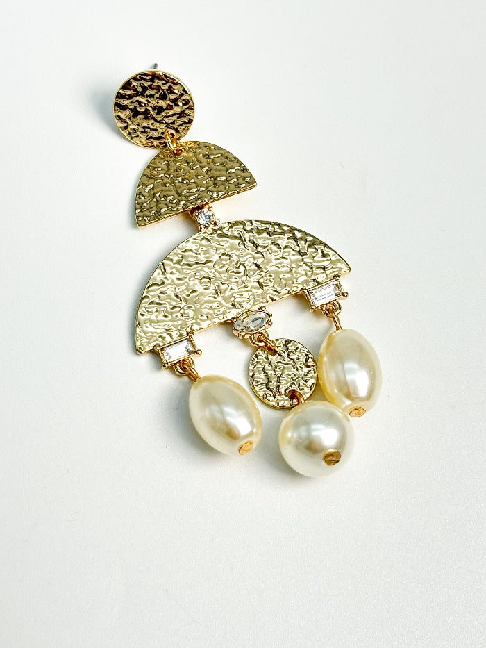 
                      
                        Crescent Dangling Pearls Earrings
                      
                    