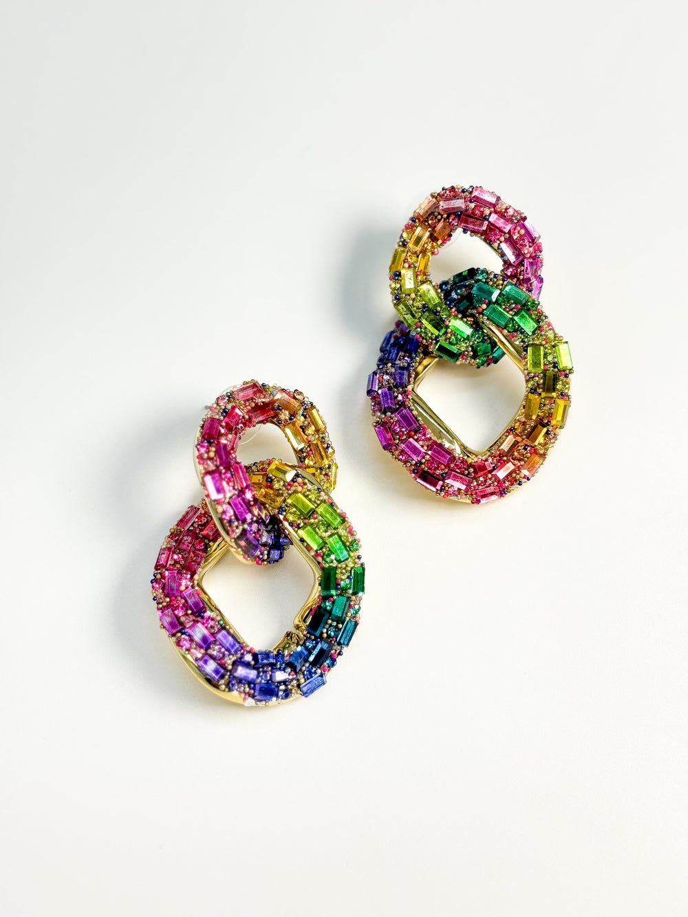 Haute Couture Twisted Rainbow Earrings