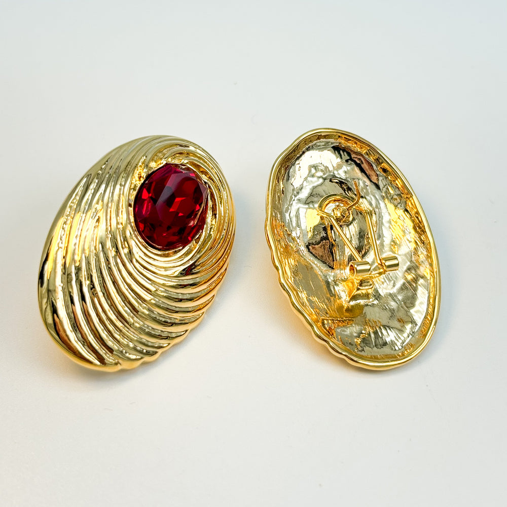 
                      
                        Vintage Charm Red and Gold Shell Earrings
                      
                    